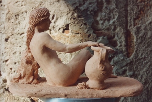Albisola ceramics Art - Natural red clay.